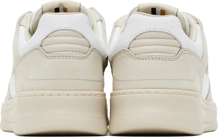 BOSS Beige & White Mixed Material Sneakers - Image 2