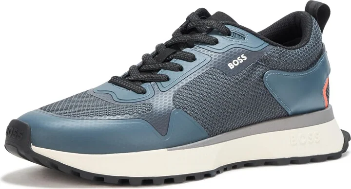 BOSS Big Logo Mesh Mix Lace Up Sneaker Mineral Grey 8