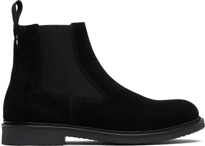 BOSS Black Elasticated Panels Chelsea Boots