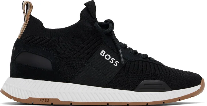 BOSS Black Knitted Sneakers