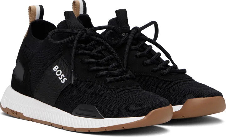 BOSS Black Knitted-Upper Sneakers - Image 4