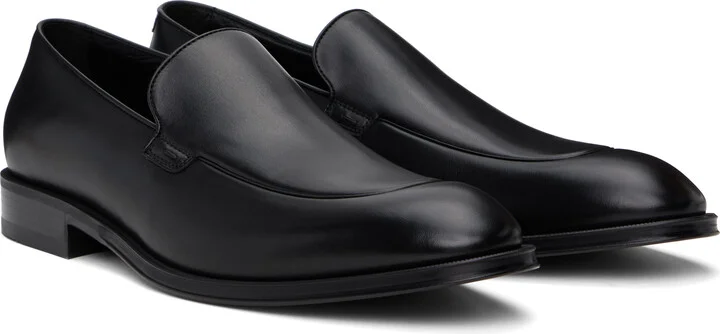 BOSS Black Leather Apron Toe Loafers - Image 4