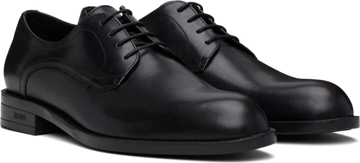 BOSS Black Leather Double Stitching Derbys - Image 4