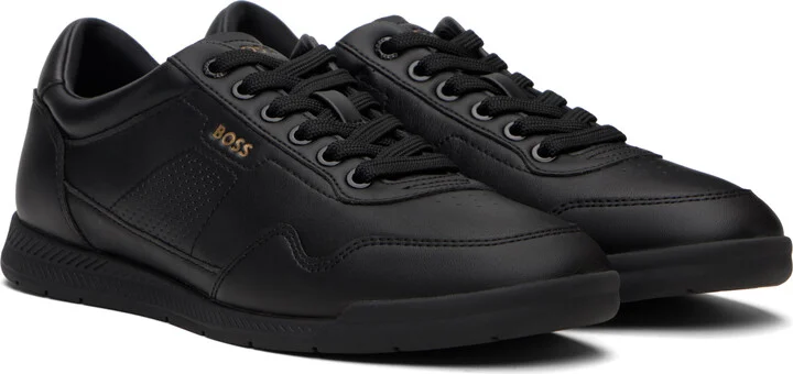 BOSS Black Leather Logo Sneakers - Image 4