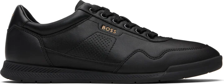BOSS Black Leather Logo Sneakers