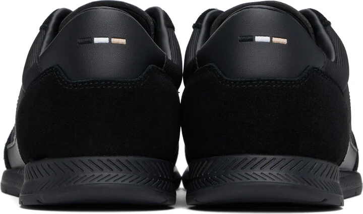 BOSS Black Mixed-Material Lace-Up Sneakers - Image 2