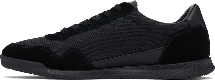 BOSS Black Mixed-Material Lace-Up Sneakers - Image 3