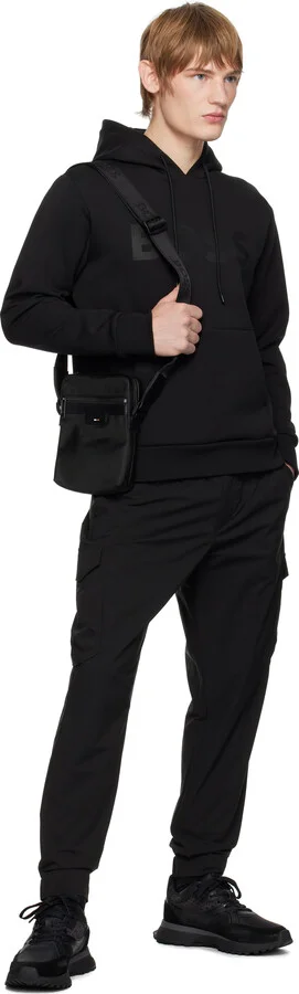 BOSS Black Mixed-Material Mesh & Leather Sneakers - Image 5
