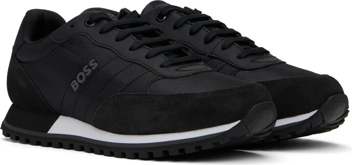 BOSS Black Mixed-Material Sneakers - Image 4