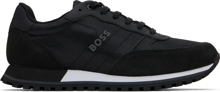BOSS Black Mixed-Material Sneakers