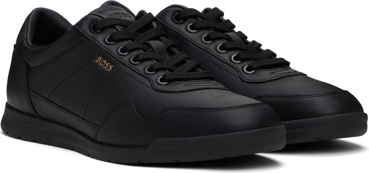 BOSS Black Nappa-Leather Sneakers - Image 4