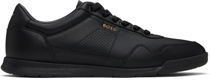 BOSS Black Nappa-Leather Sneakers