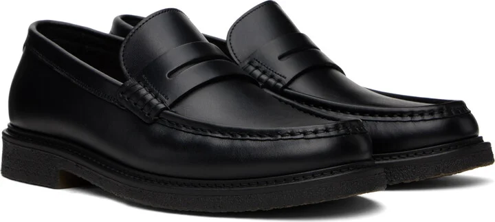 BOSS Black Polished-Leather Loafers - Image 4