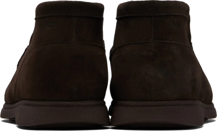 BOSS Black Stitching Details Suede Desert Boots - Image 2