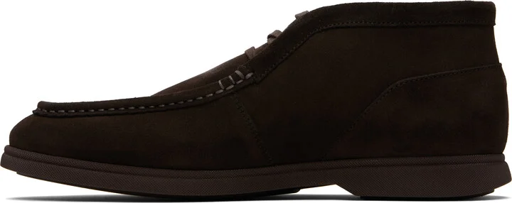 BOSS Black Stitching Details Suede Desert Boots - Image 3