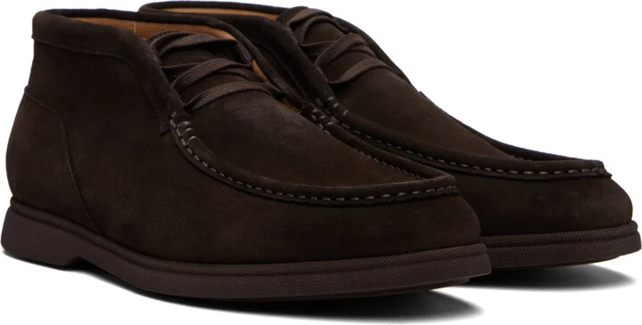 BOSS Black Stitching Details Suede Desert Boots - Image 4