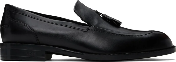 BOSS Black Tassel Leather Loafers