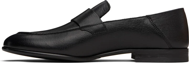 BOSS Black Tumbled Leather Penny Loafers - Image 3