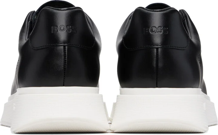 BOSS Black & White Leather Sneakers - Image 2