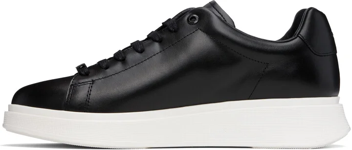 BOSS Black & White Leather Sneakers - Image 3