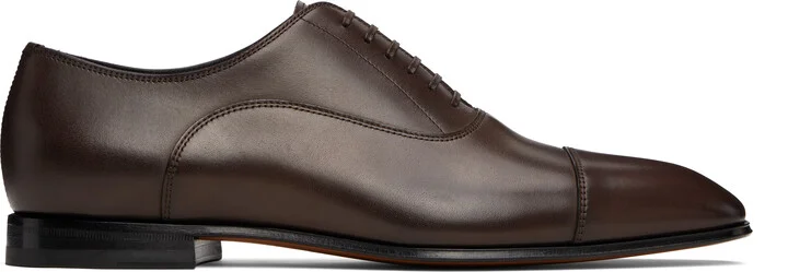 BOSS Brown BECKHAM Edition Polished Leather Oxfords