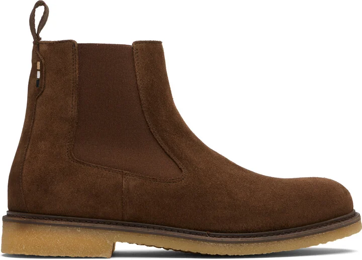 BOSS Brown Elasticated Panels Chelsea Boots