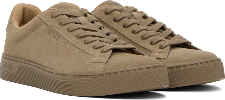 BOSS Brown Lace-Up Sneakers - Image 4