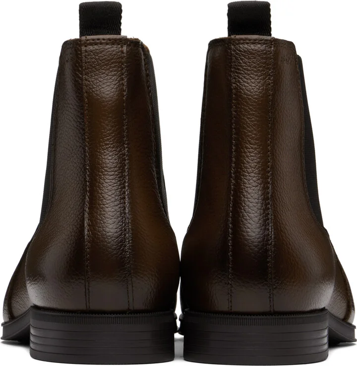 BOSS Brown Leather Chelsea Boots - Image 2