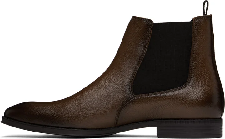 BOSS Brown Leather Chelsea Boots - Image 3
