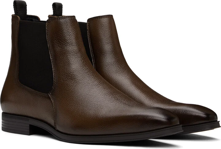 BOSS Brown Leather Chelsea Boots - Image 4