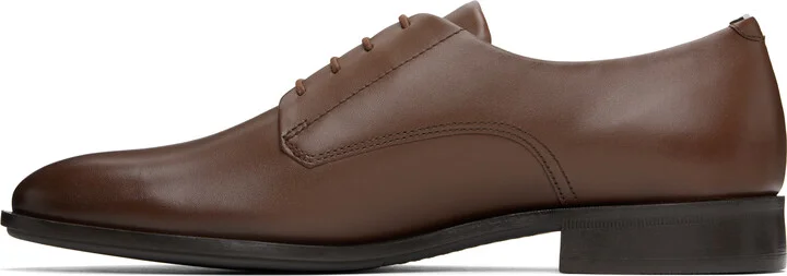 BOSS Brown Leather Signature Trims Derbys - Image 3