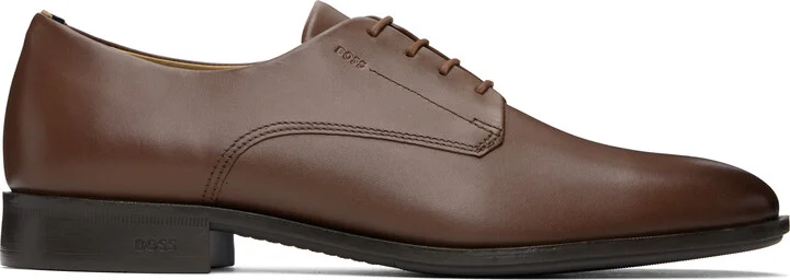 BOSS Brown Leather Signature Trims Derbys