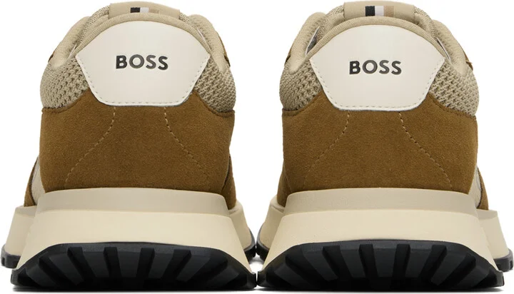 BOSS Brown Mixed Material Sneakers - Image 2