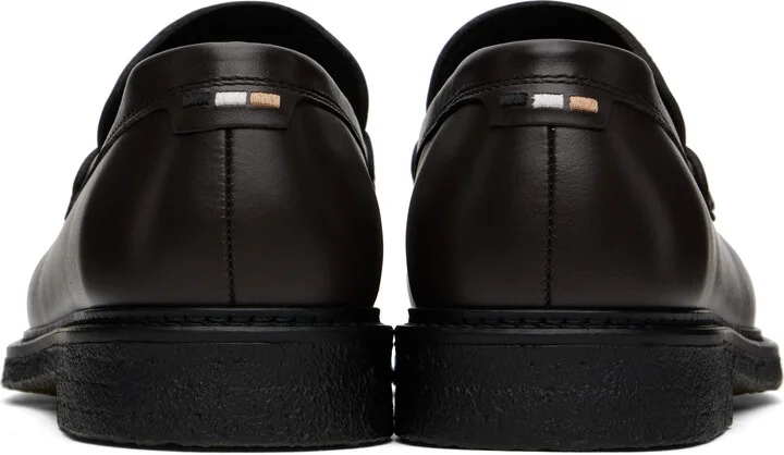 BOSS Brown Polished-Leather Loafers - Image 2