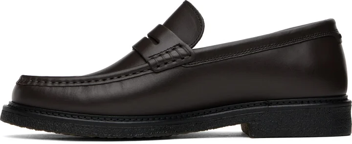BOSS Brown Polished-Leather Loafers - Image 3