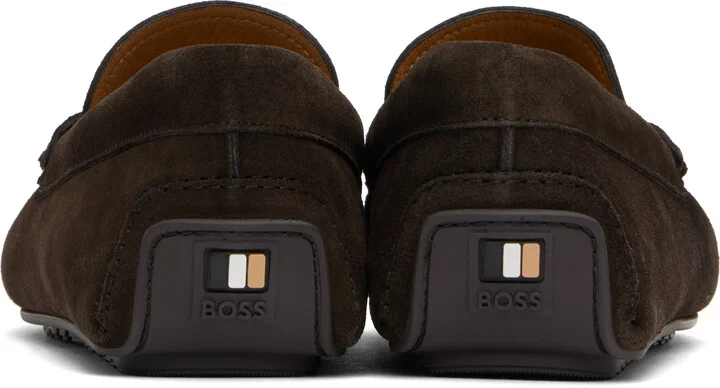 BOSS Brown Portuguese-Crafted Suede Loafers - Image 2