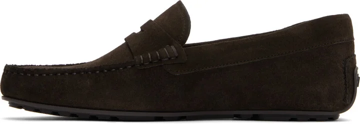BOSS Brown Portuguese-Crafted Suede Loafers - Image 3
