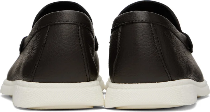 BOSS Brown Tumbled-Leather Loafers - Image 2