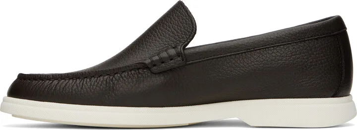 BOSS Brown Tumbled-Leather Loafers - Image 3
