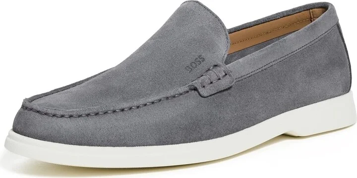 BOSS Casual Suede Moccasins Moon Light Grey 11