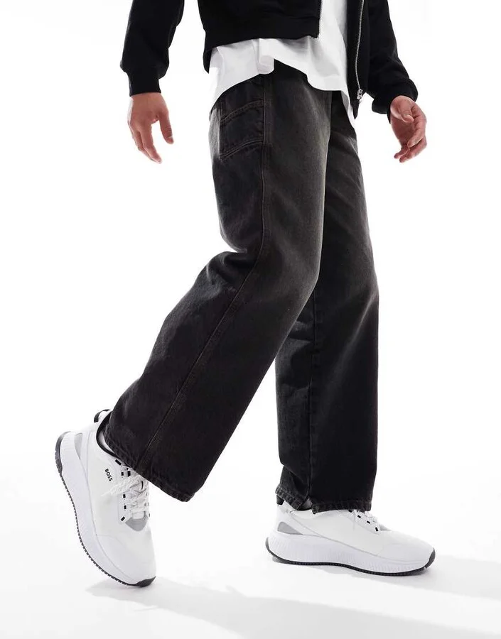 BOSS Evo logo knit running sneakers in white