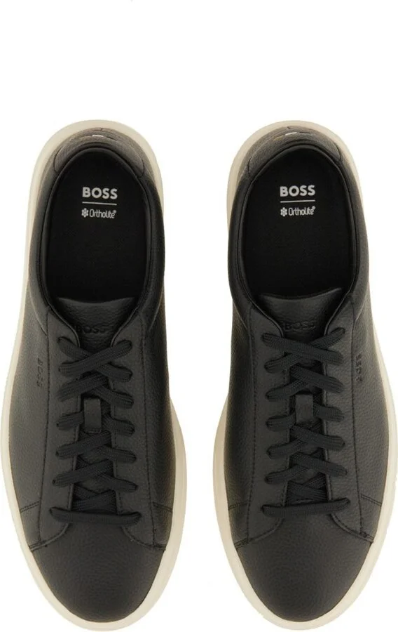 Boss Grained Leather Sneaker - Image 6