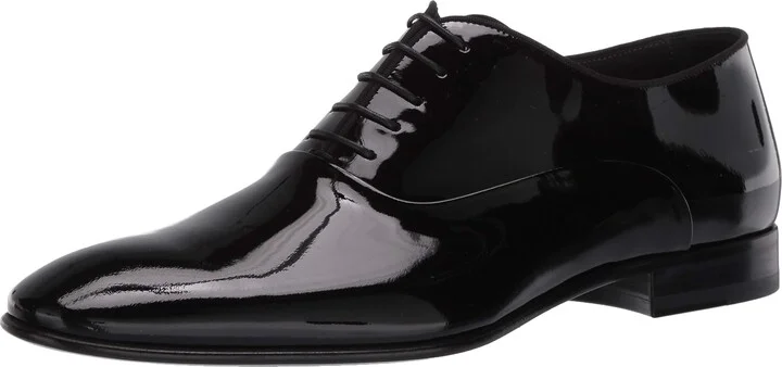 BOSS Hugo Evening Patent Leather Oxford Shoes Black