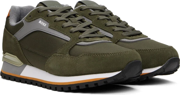 BOSS Khaki Embossed-Logo Sneakers - Image 4