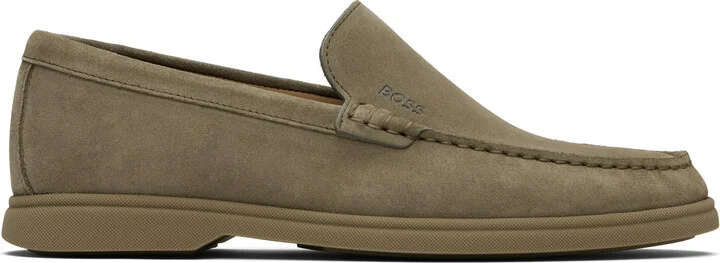 BOSS Khaki Suede Loafers
