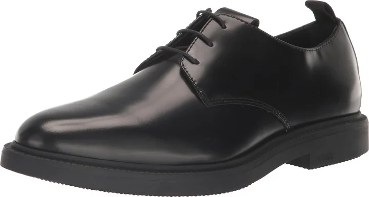 BOSS Larry Brush Off Leather Derby Dress Shoe Black Oil