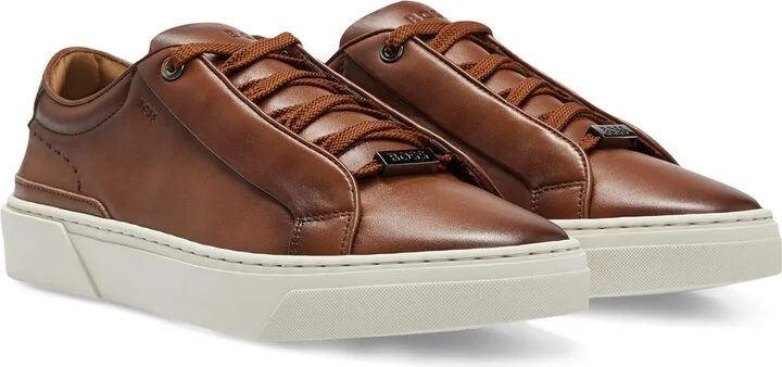 Boss Leather Lace-Up Sneakers - Image 5