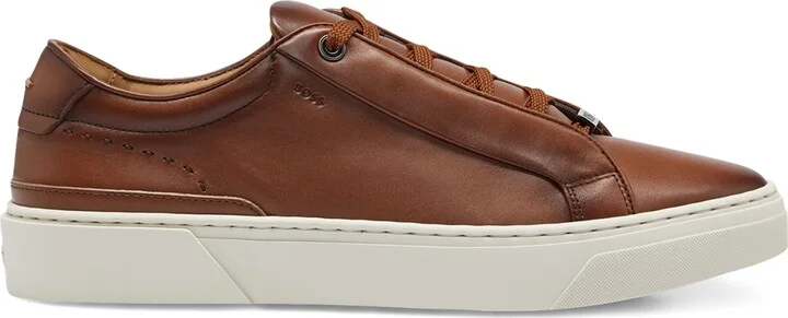 Boss Leather Lace-Up Sneakers