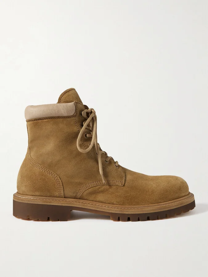 Boss Leather-Trimmed Suede Boots