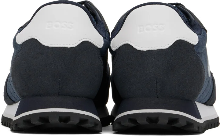 BOSS Navy & Black Mixed-Material Sneakers - Image 2